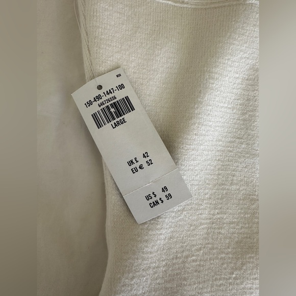 NWT Amercrombie & Finch Crossback Cream/Eggshell White  Knit Bodysuit Sz Large - Picture 5 of 6